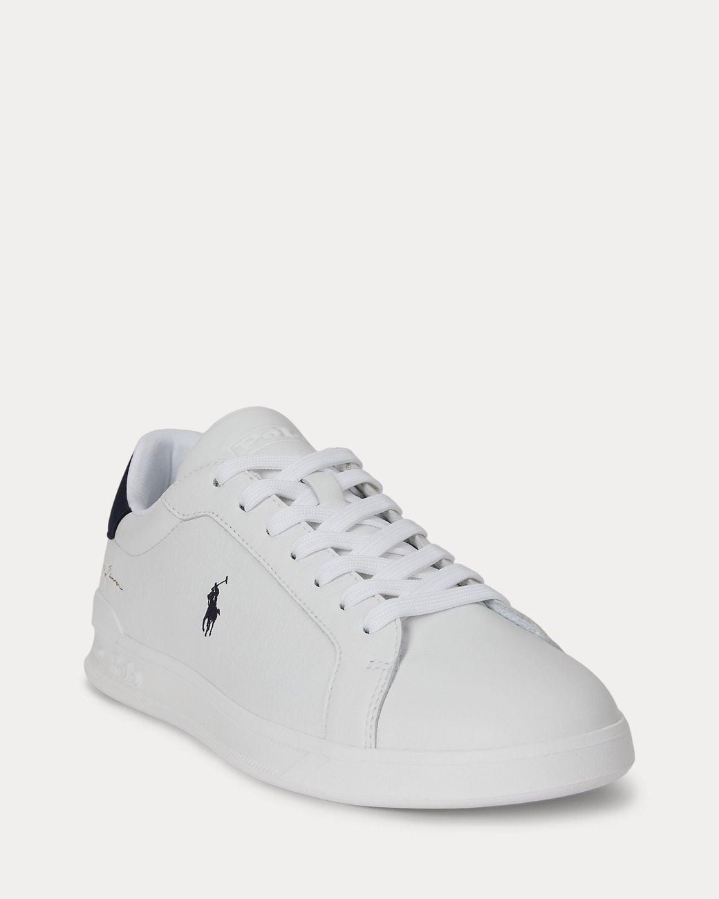 Ralph Lauren White Heritage Court Ii Leather Sneaker for men