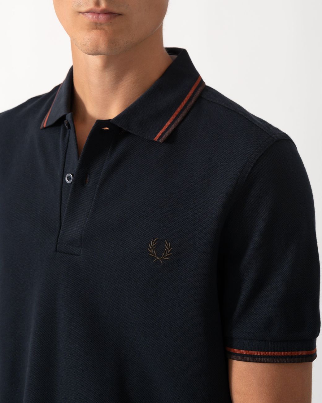 Fred Perry Black Twin Tipped Signature Polo Shirt for men