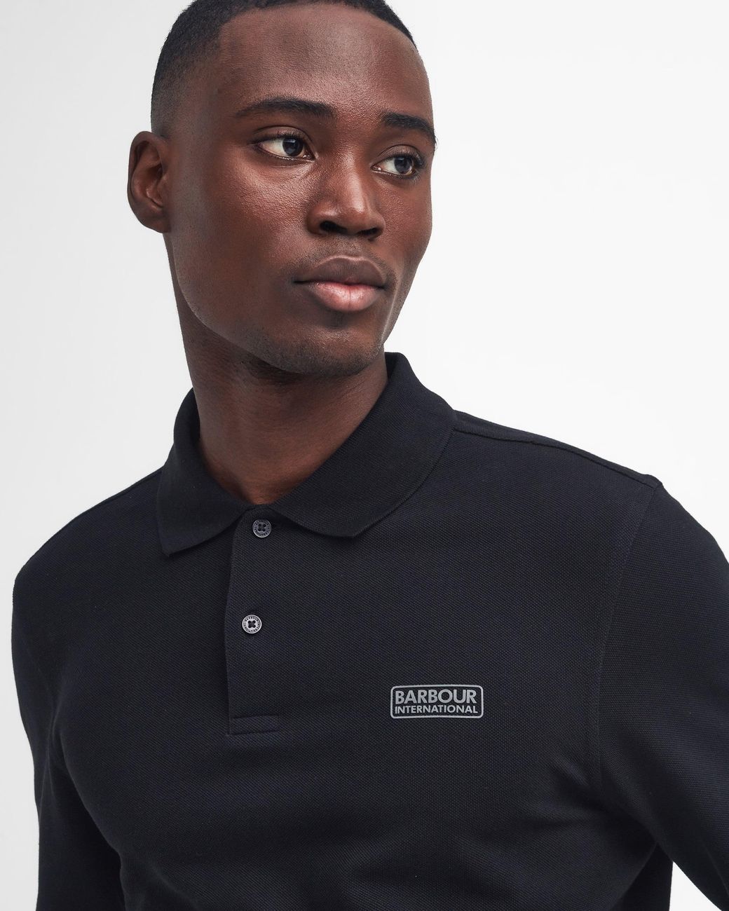 Barbour Blue Essential Long Sleeve Polo for men