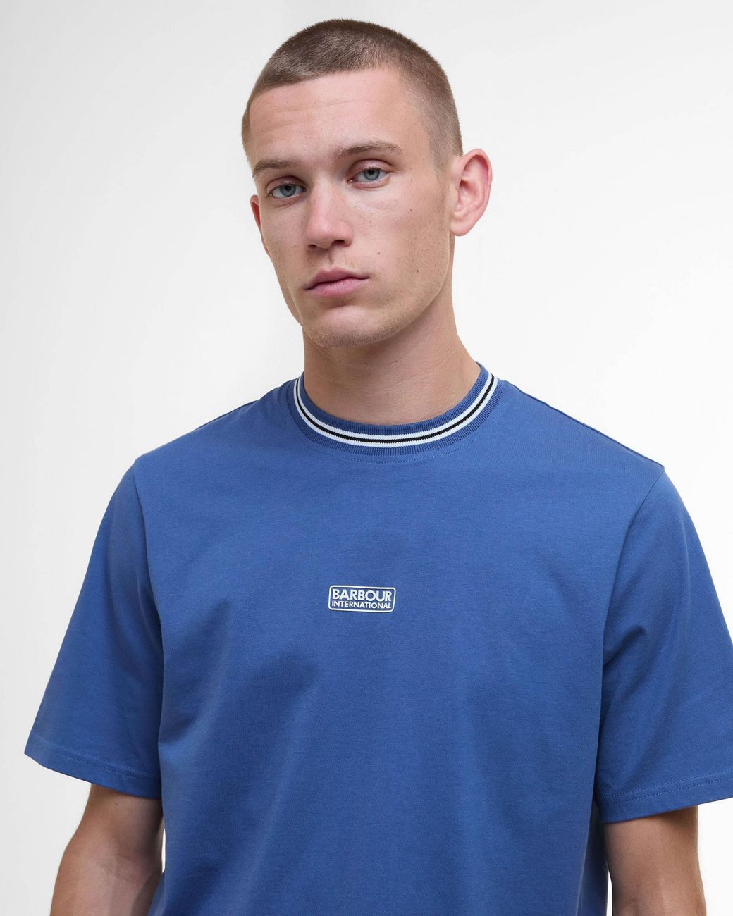 Barbour Blue Central Logo T-Shirt for men