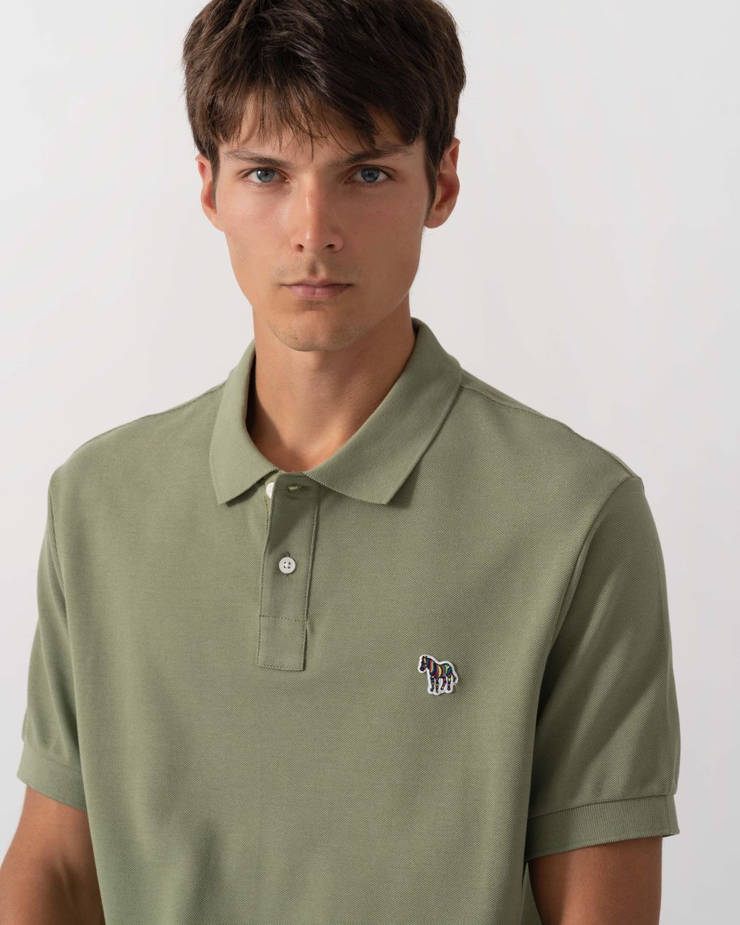 Paul Smith Green Ps Regular Fit Short Sleeve Organic Cotton Zebra Polo Shirt for men