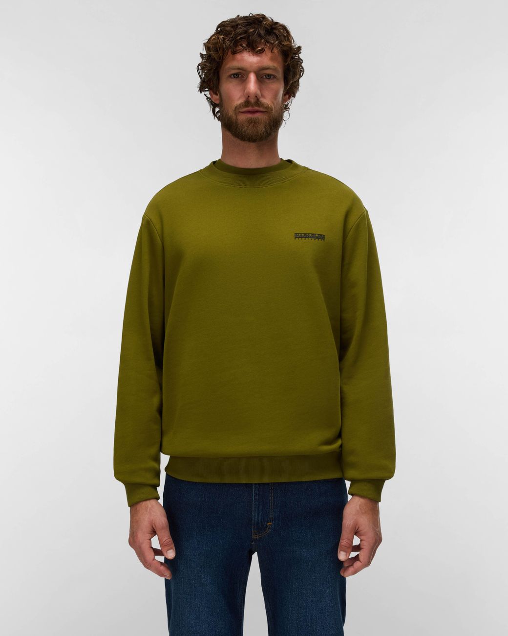 Napapijri Green Small Box Crew Neck Sweatshirt for men