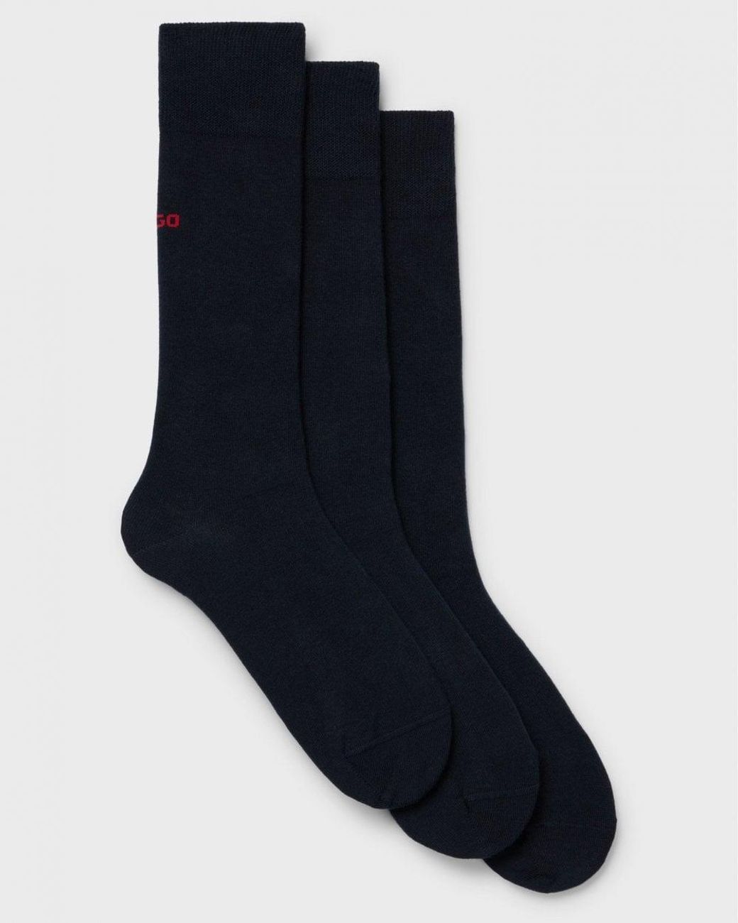 HUGO Blue 3-Pack Of Regular Length Socks With Logo Details Nos for men