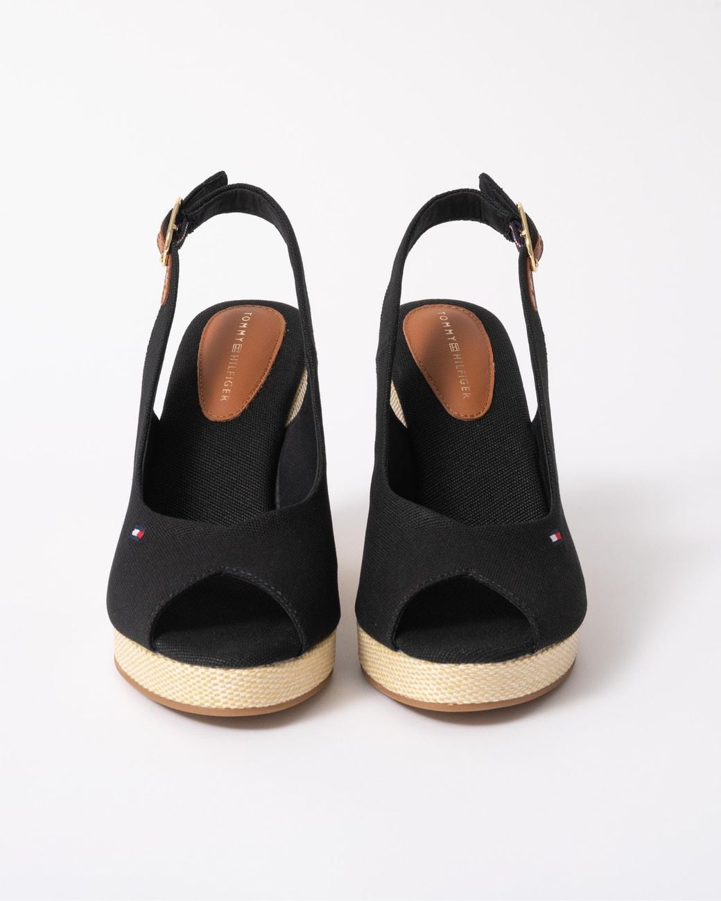 Tommy Hilfiger Black Flag Slingback Wedge Espadrille