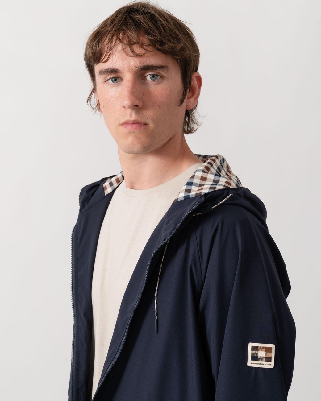 Aquascutum Blue Shell Sp Hooded Jacket for men