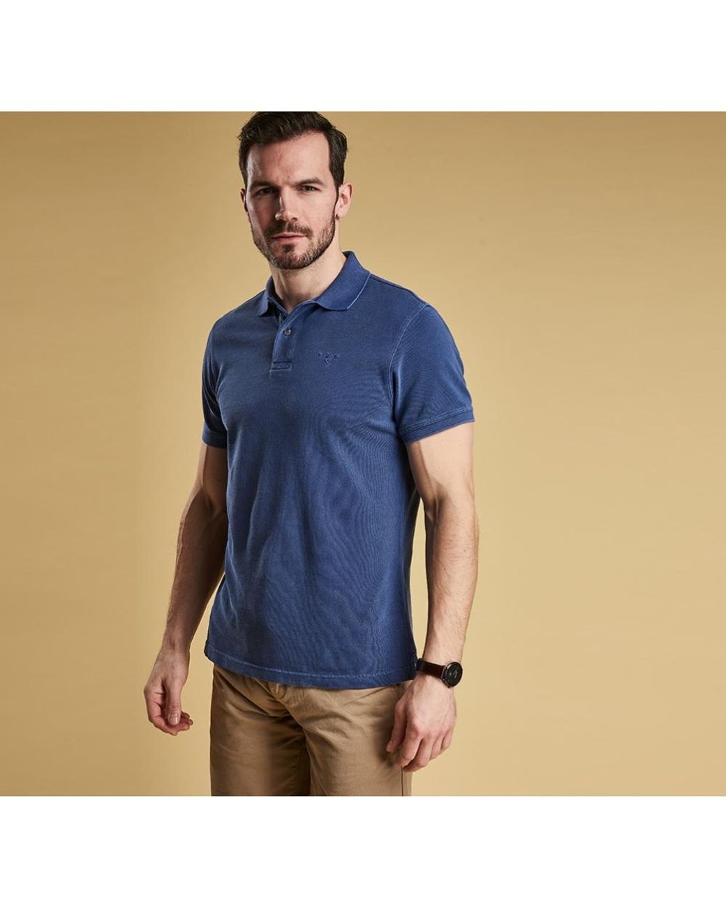 Barbour Cotton Washed Sports Polo in Navy (Blue) for Men - Lyst