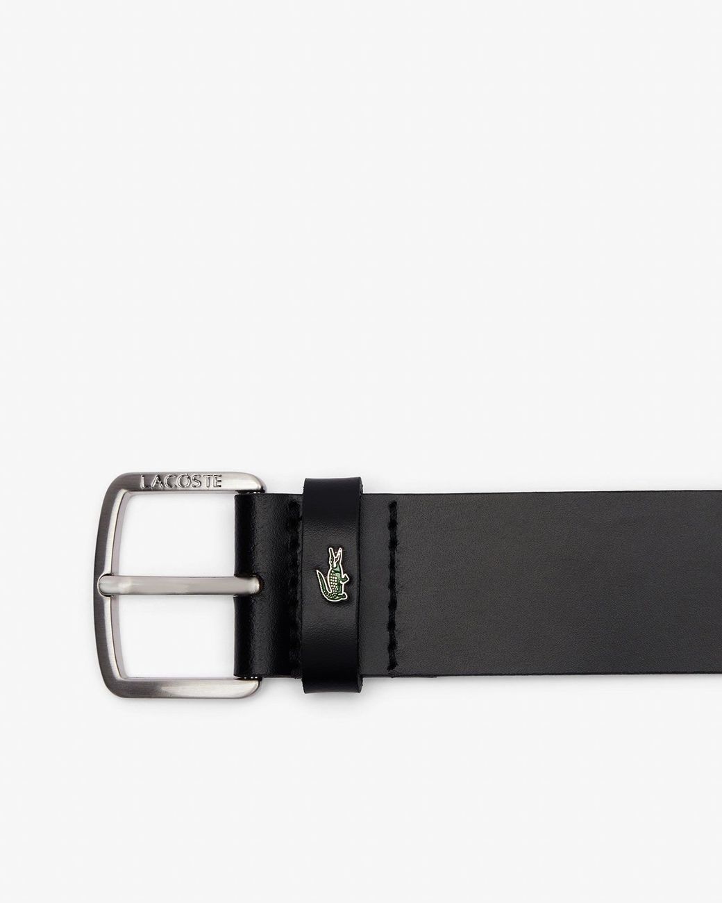 Lacoste White Raw Edge Leather Belt for men