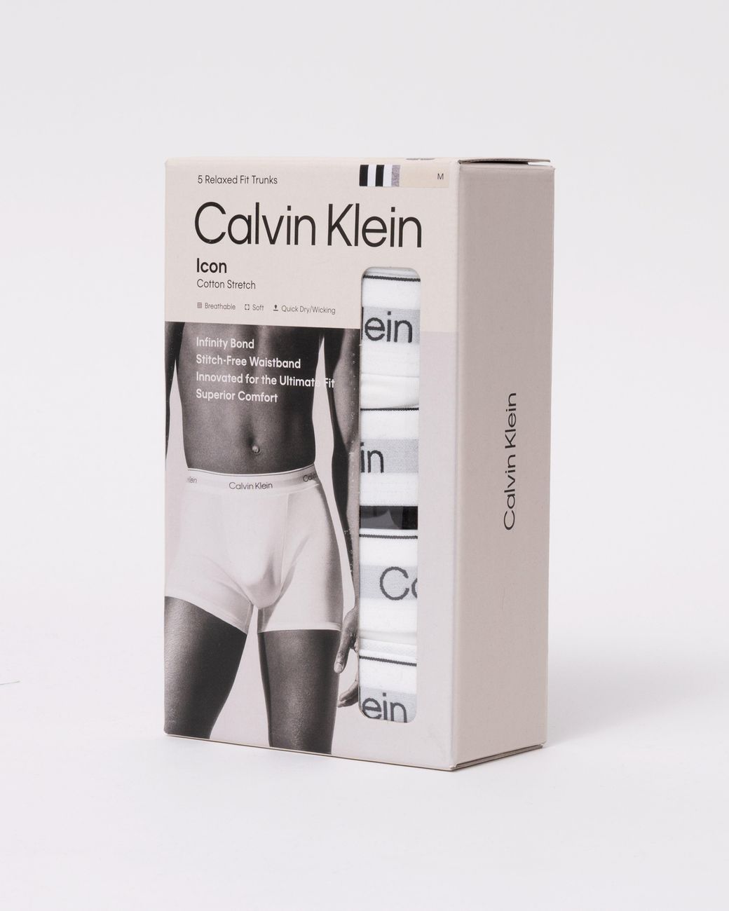 Calvin Klein Gray 5 Pack Icon Cotton Stretch Relaxed Fit Trunks for men