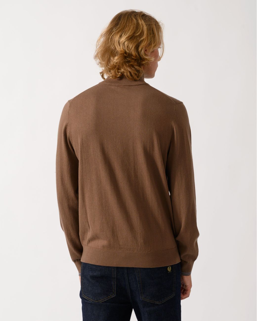 Paul Smith Brown Ps 1/4 Zip Zebra Badge Sweater for men