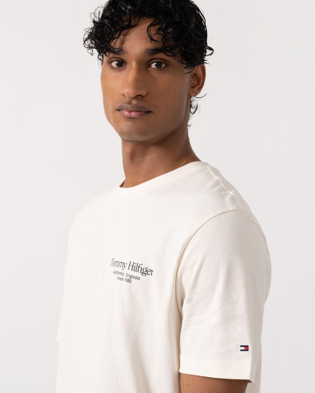 Tommy Hilfiger White Back Text Seasonal Graphic T-Shirt for men