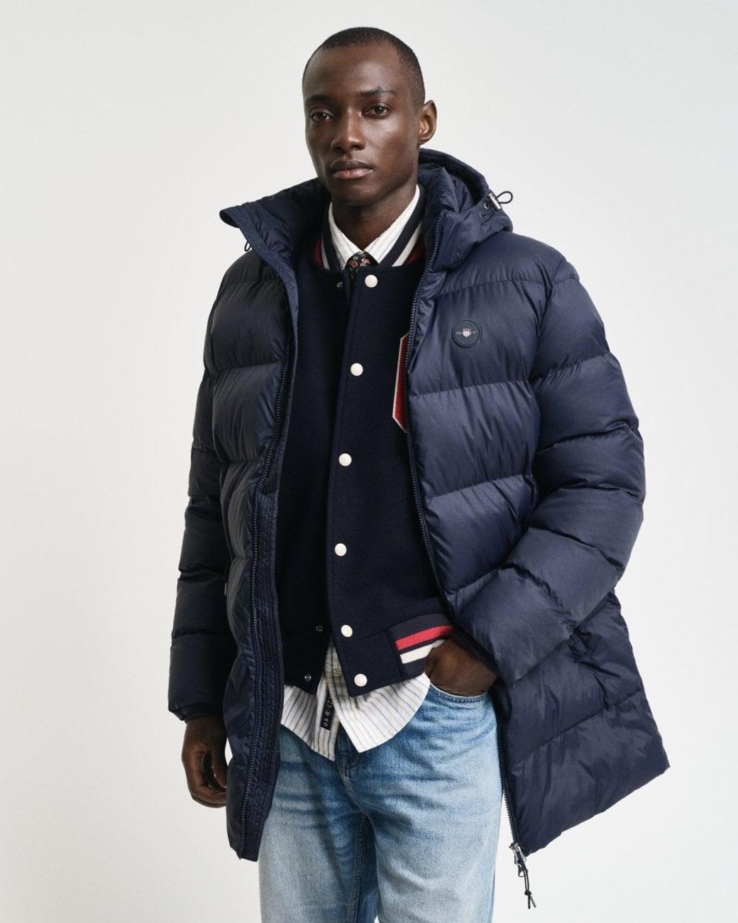 GANT Active Cloud Mid Length Jacket Colour 433 Evening Size L in Blue for Men Lyst