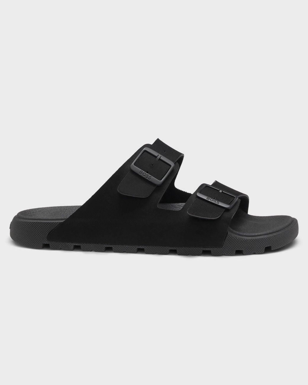 Boss Black Surfley Twin-Strap Slides With Branded Buckles for men