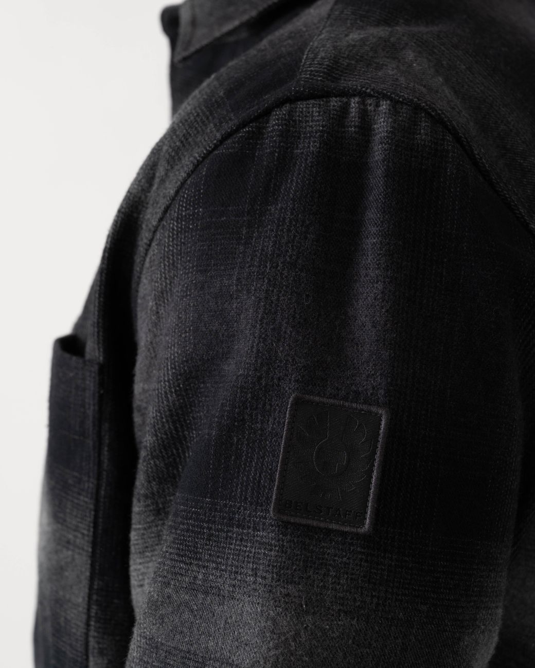 Belstaff Black Outpost Shirt Brushed Cotton Flannel for men