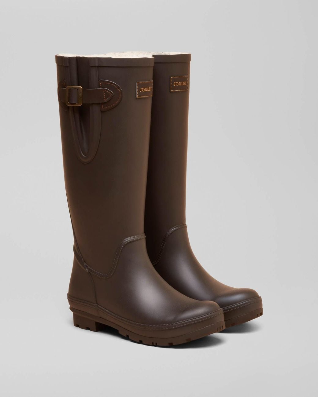 Joules Brown Houghton Fur Lined Adjustable Wellies