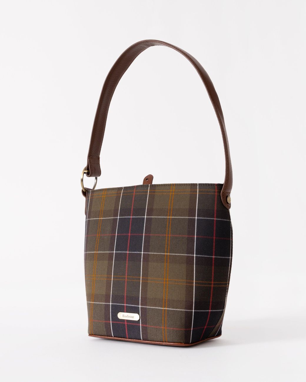 Barbour Green Cedar Tartan Bucket Bag