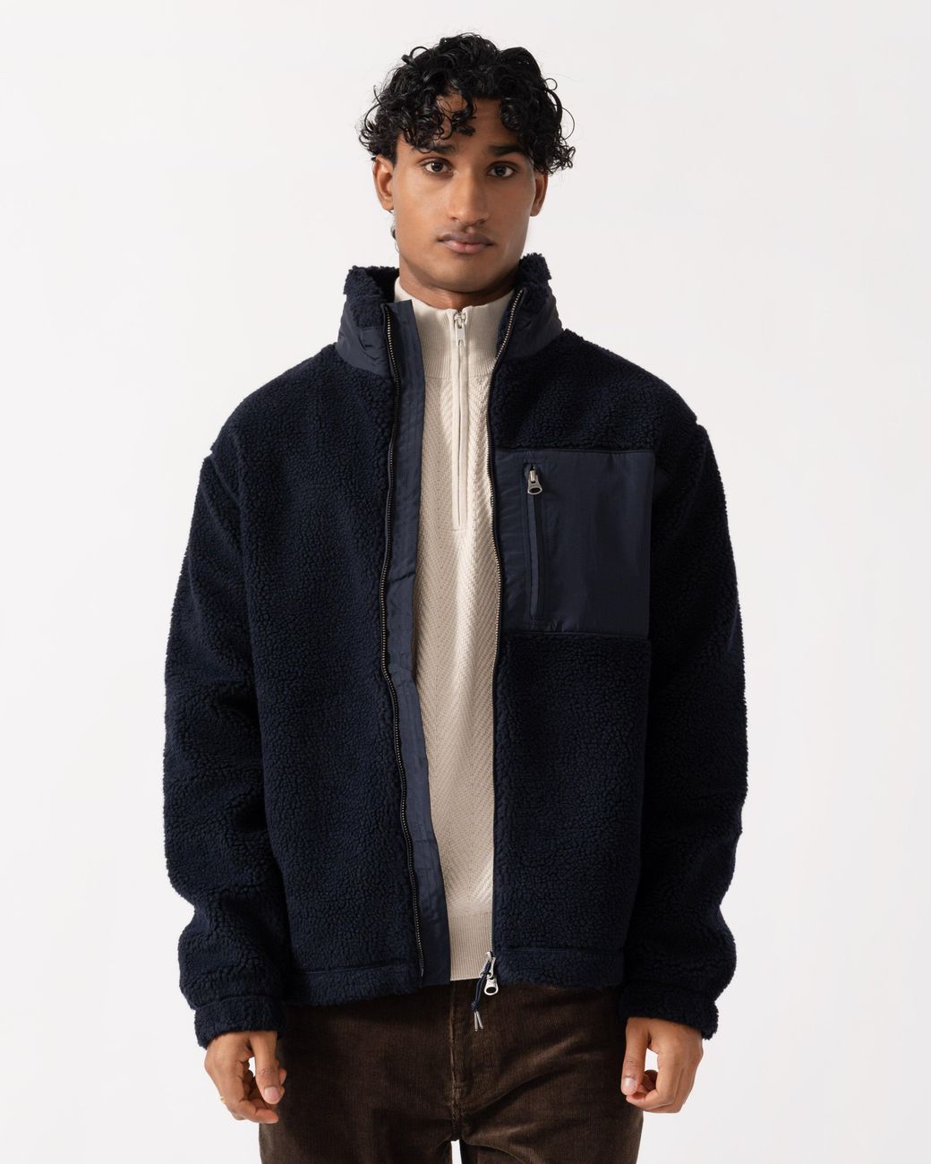 Gant Blue Patch Pocket Fleece Jacket for men