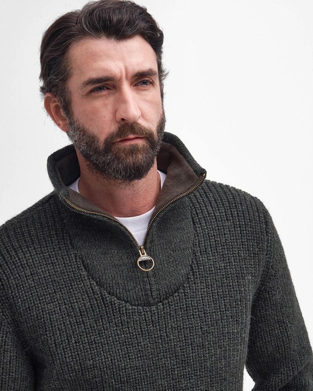 Barbour Blue New Tyne Half Zip Knitted Jumper for men