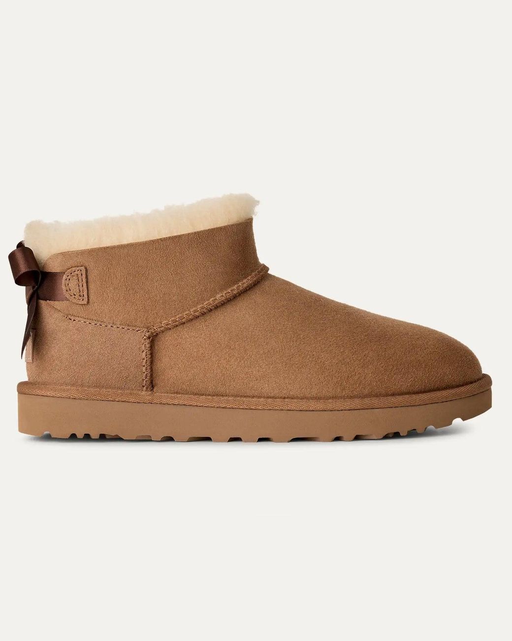 Ugg Brown Ultra Mini Bailey Bow Boots