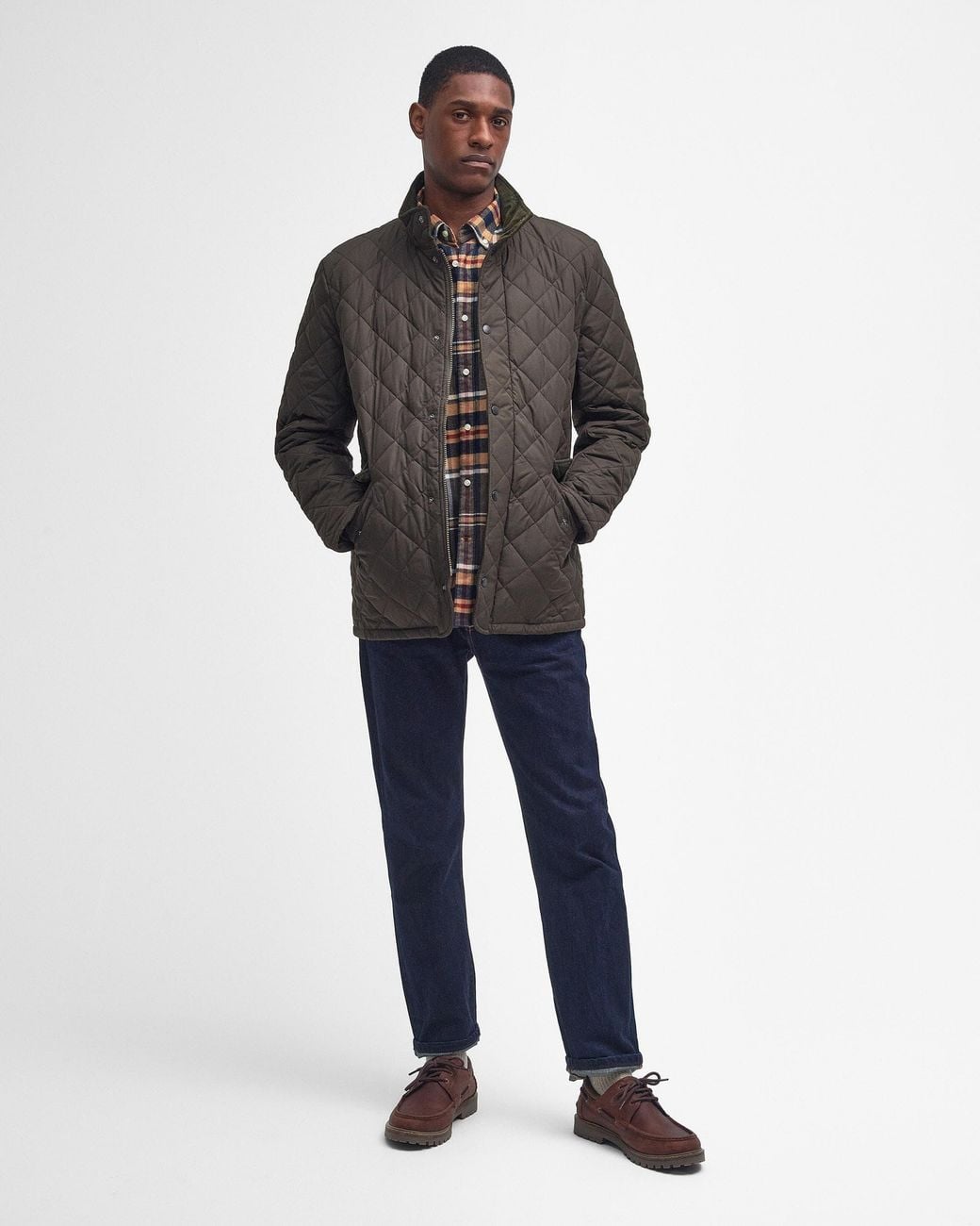 Barbour Gray Chelsea Sportsquilt Jacket for men