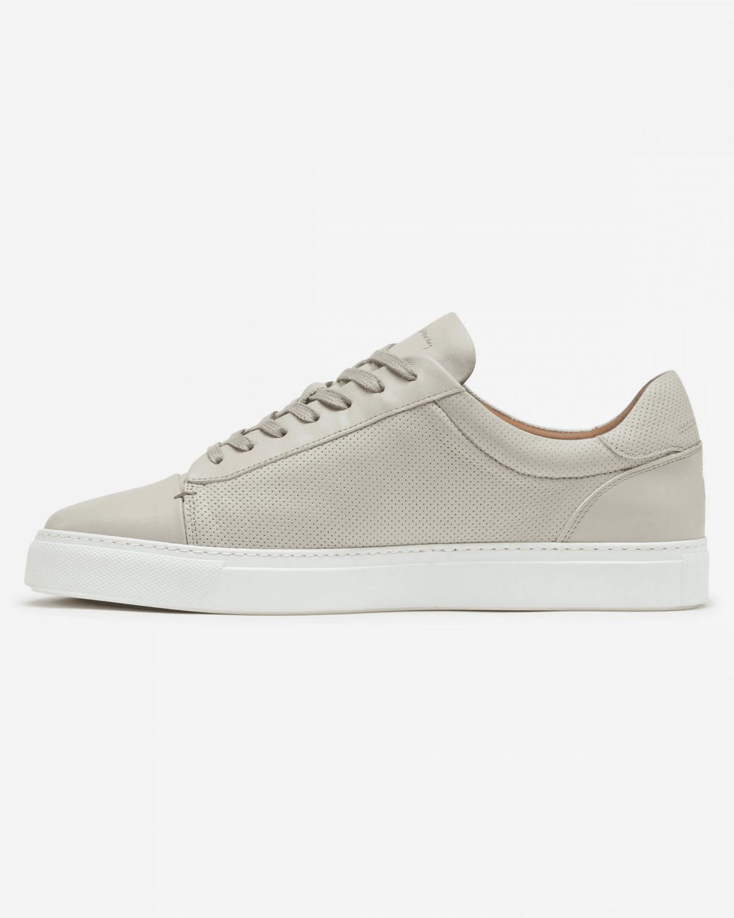 Oliver Sweeney White Almada Perforated Leather Trainers for men