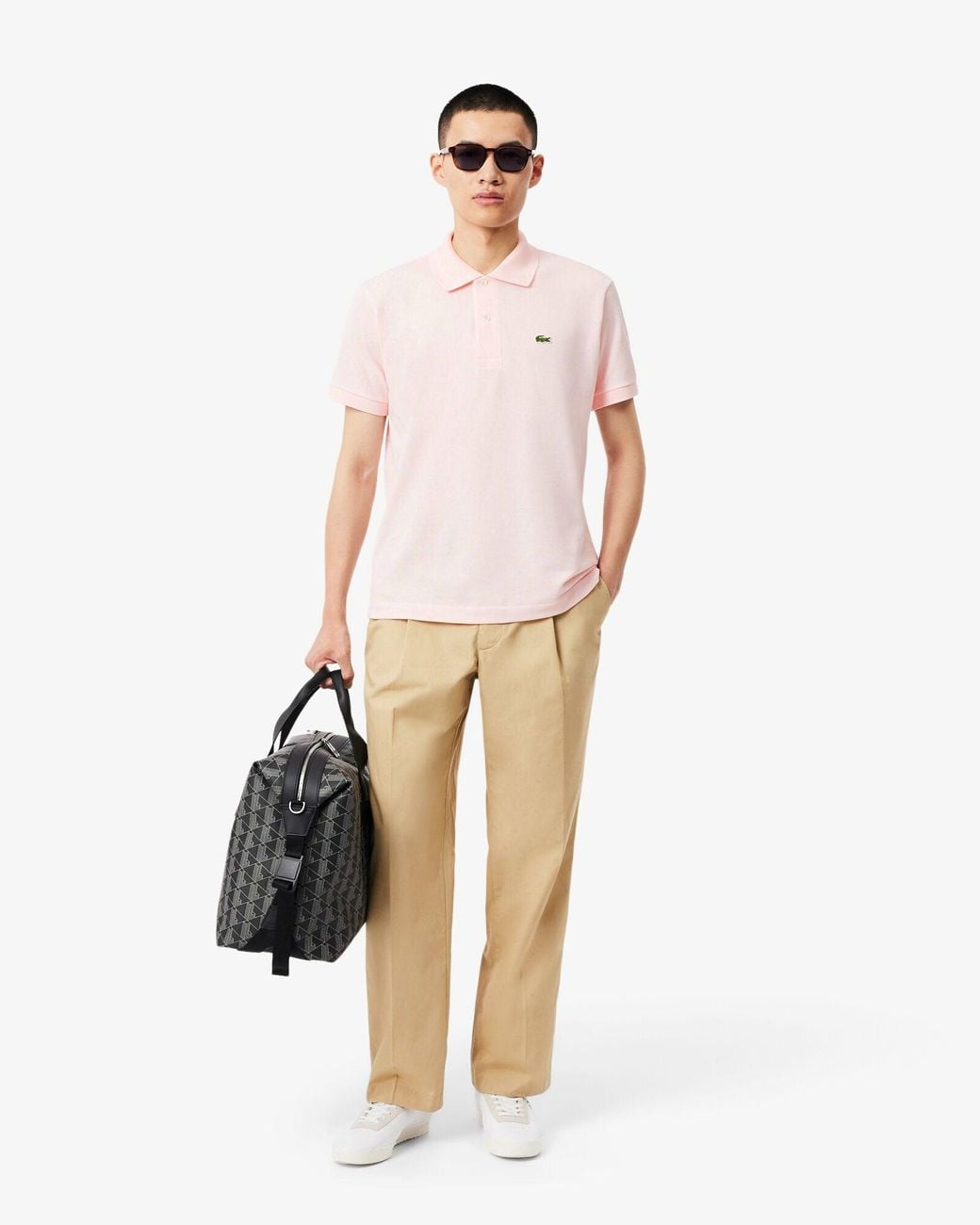 Lacoste White Classic Fit L.12.12 Short Sleeve Polo Shirt for men
