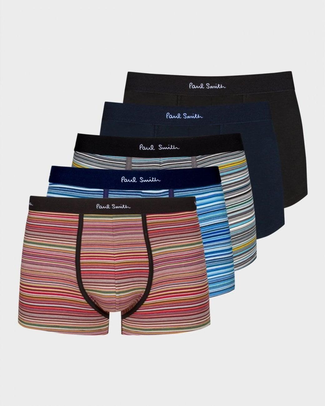 Paul Smith Blue 5 Pack Signature Stripe Trunks , Size: L for men