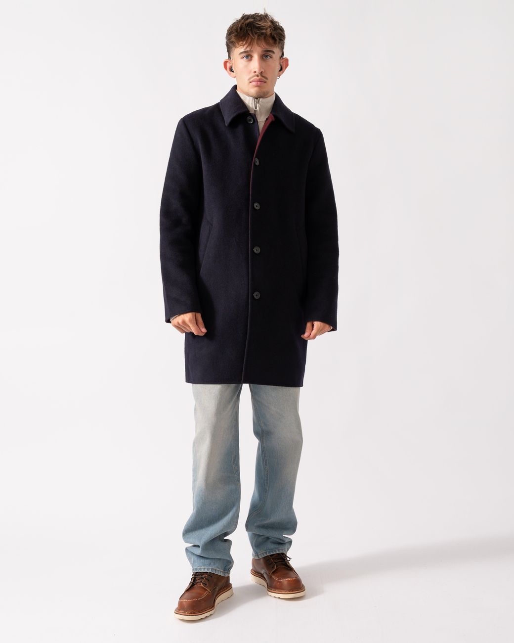 Paul Smith Blue Ps Double-Face Wool-Blend Overcoat for men