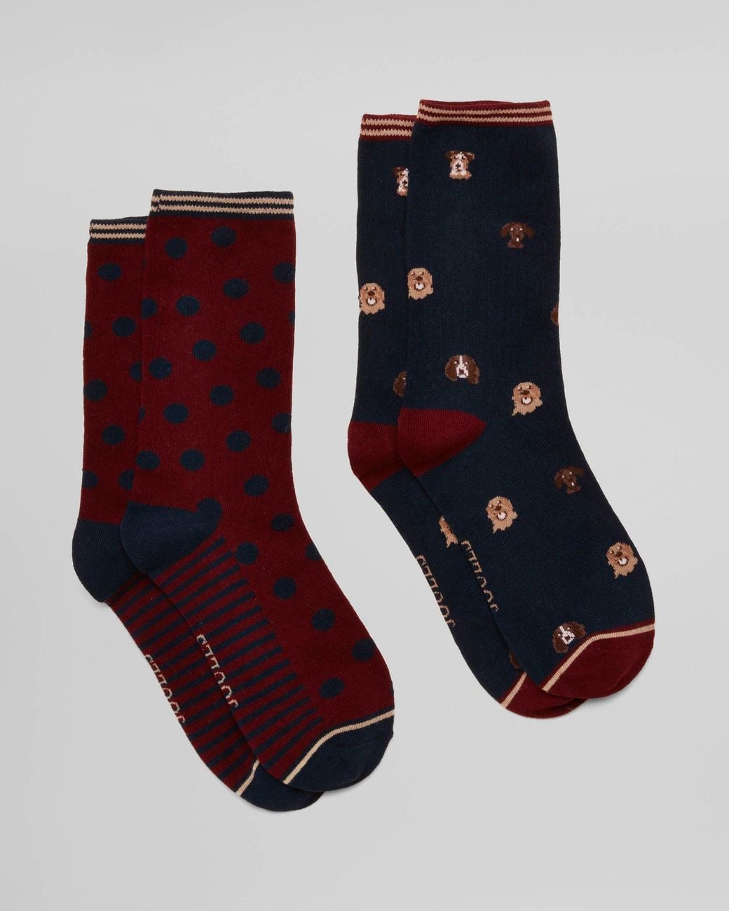 Joules Red Everyday 2 Pack Socks