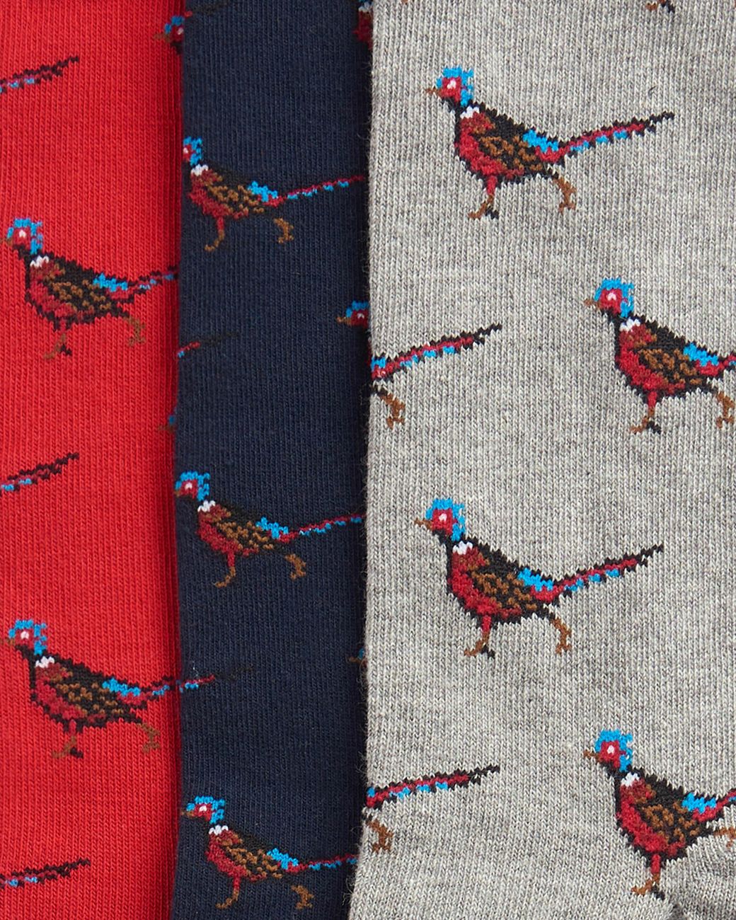 Barbour White 3-Pack Pheasant Socks Gift Set for men
