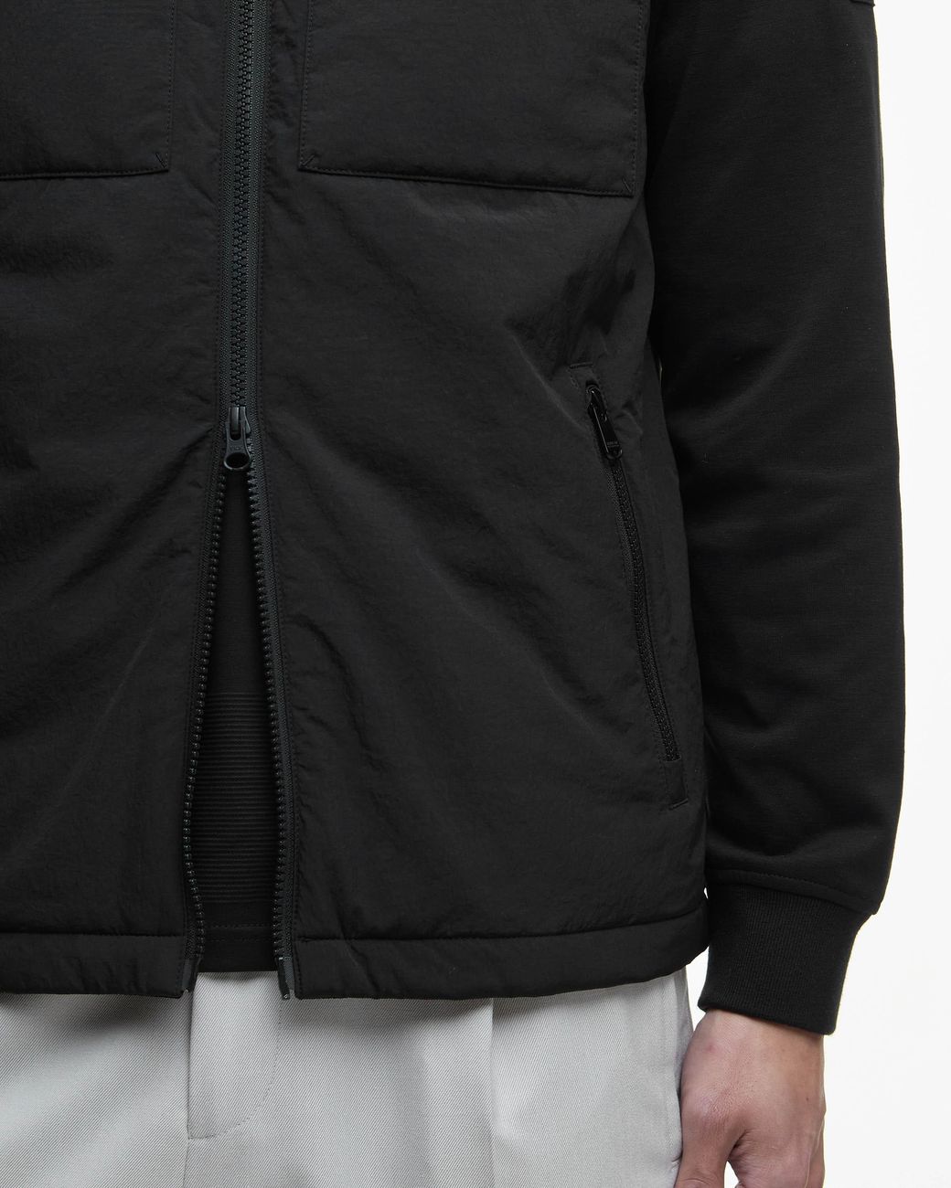 Barbour Black Ethan Funnel Neck Quilted Sweat for men