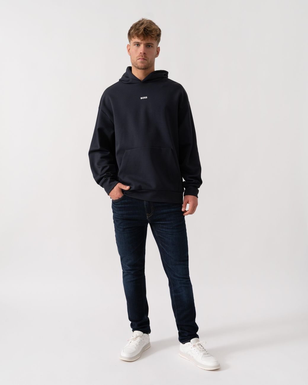 Boss Blue Sly Zone Pullover Hoodie for men