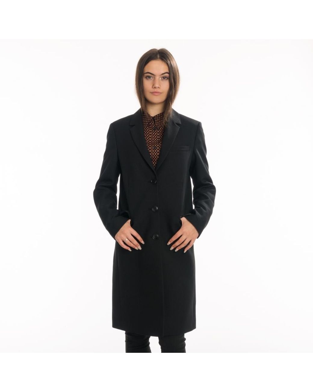Calvin Klein Uniform Crombie Womens Coat in Black | Lyst Canada