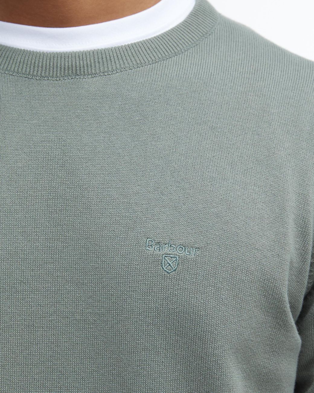 Barbour Gray Pima Cotton Crew Sweatshirt for men