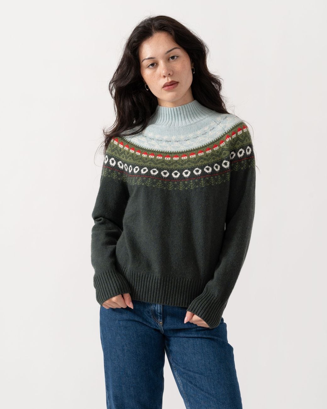 Joules Green Landscape Fairisle Jumper