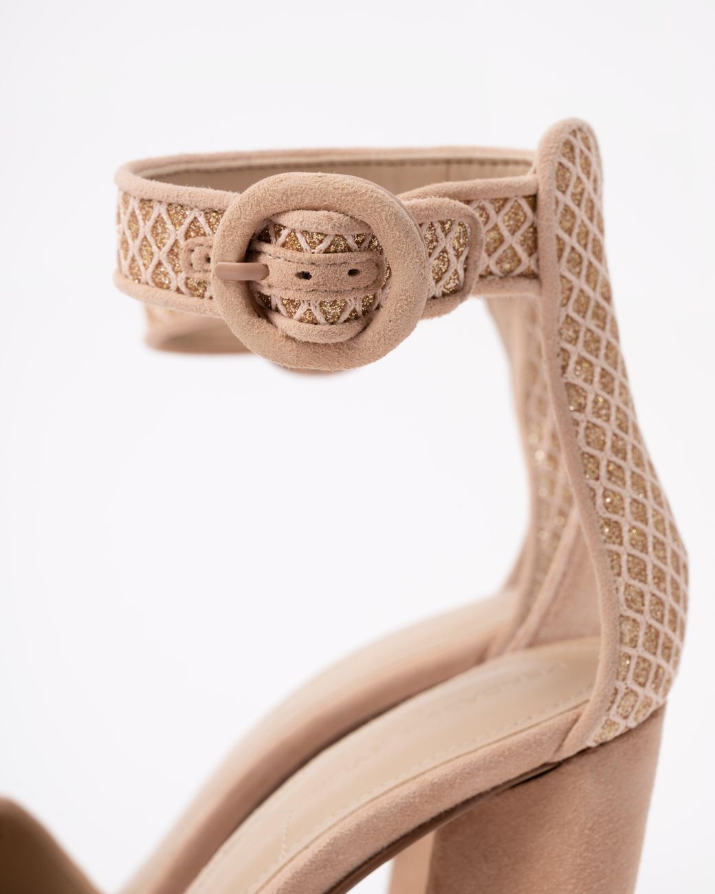 Kendall + Kylie Natural Giselle Suede Ankle Strap Heels