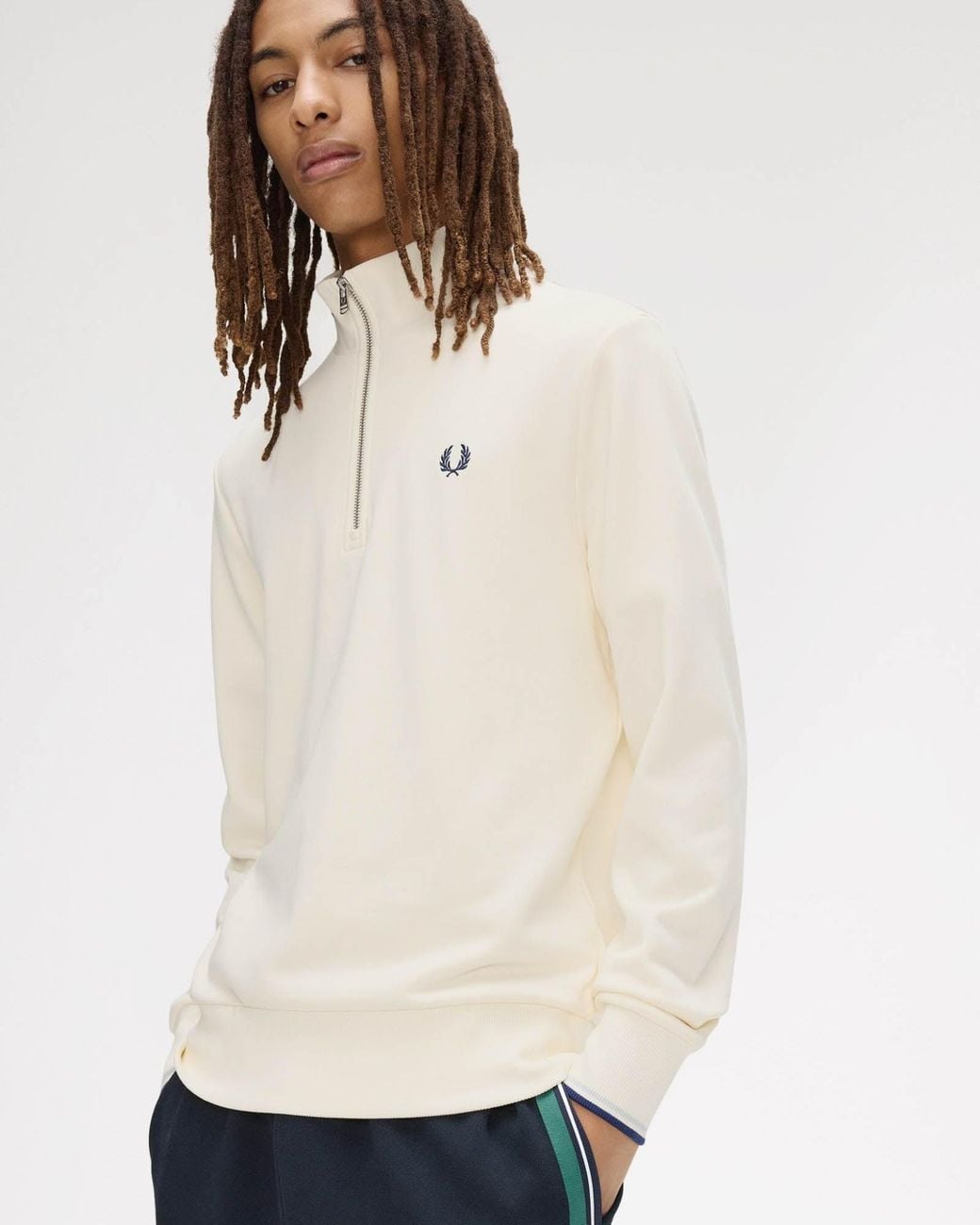 Fred Perry Natural Half Zip Sweatshirt for men