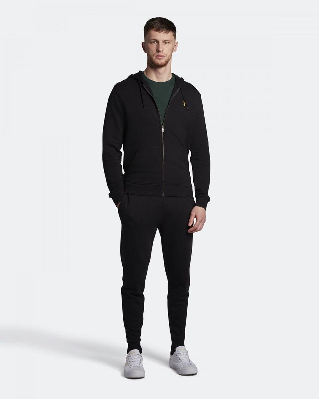 Lyle & Scott Black Zip Through Hoodie Plus for men