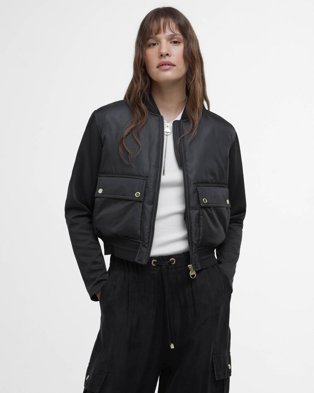 Barbour Black Emerson Quilted Sweatshirt