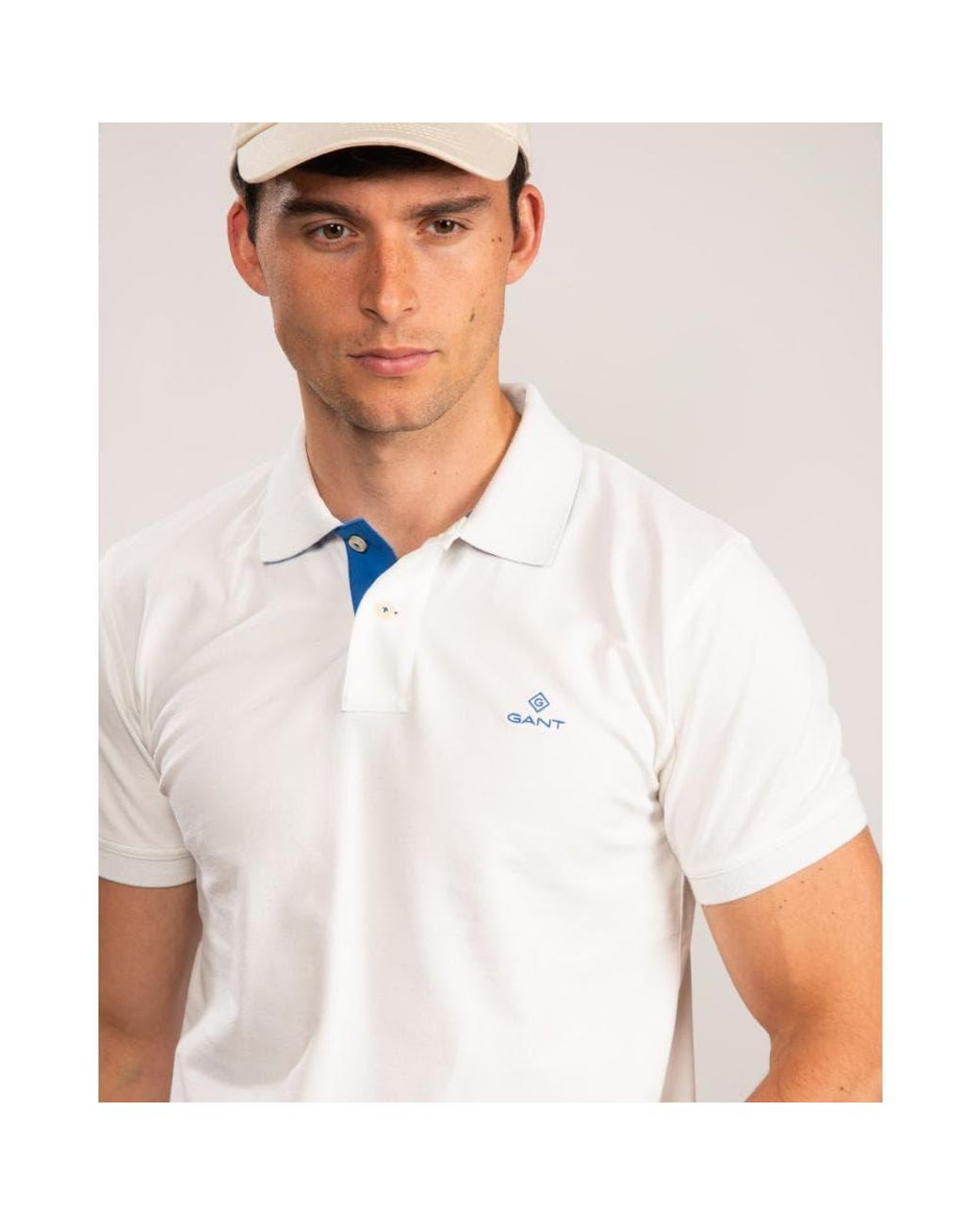 gant polo white