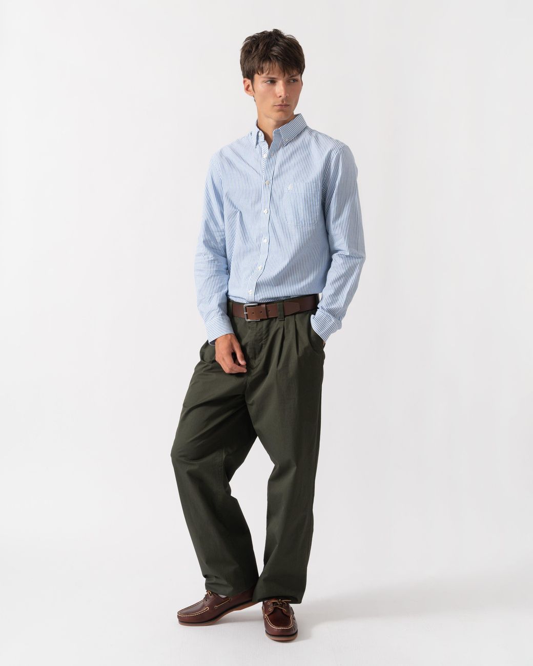 Joules Blue Classic Fit Stripe Oxford Shirt for men