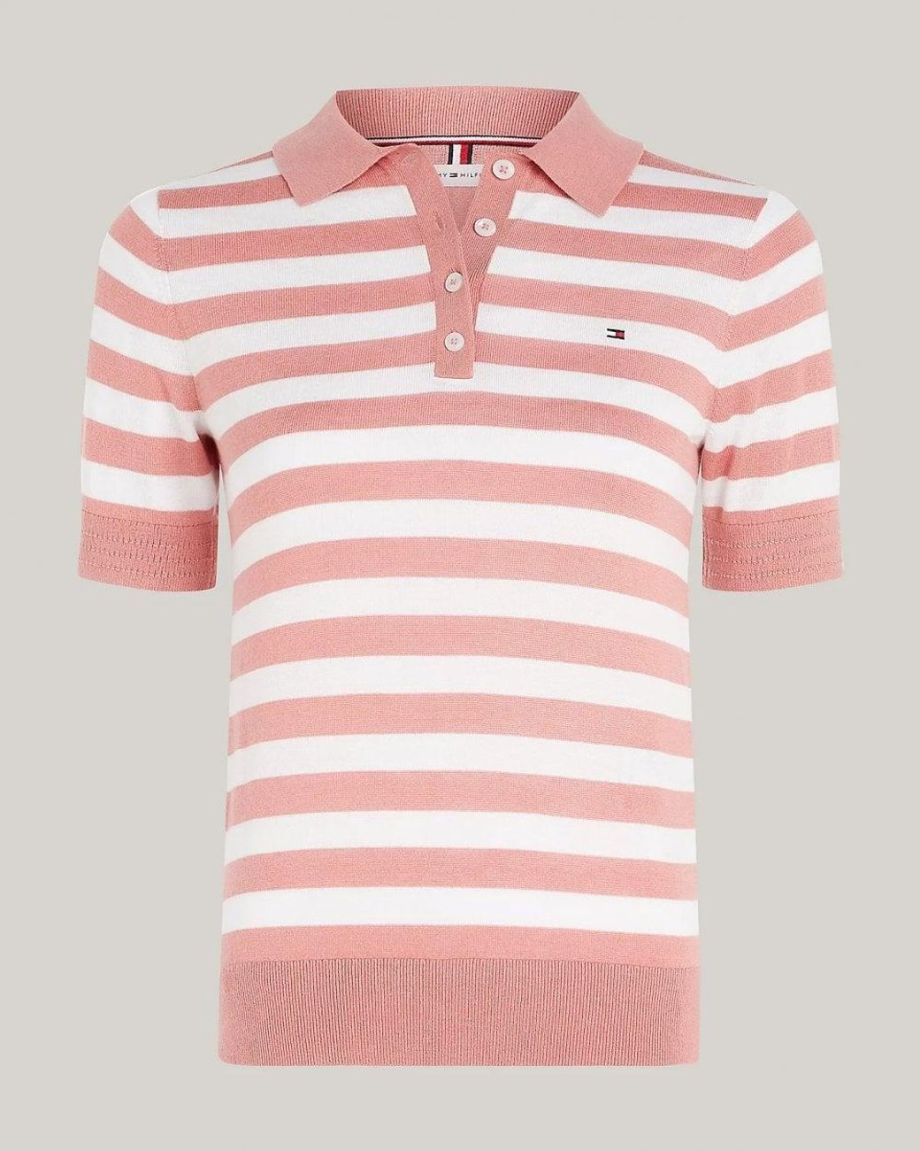 Tommy Hilfiger Red Lyocell Short Sleeve Polo Sweatshirt