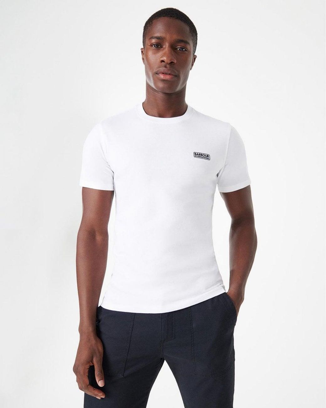 Barbour White Small Logo T-Shirt for men