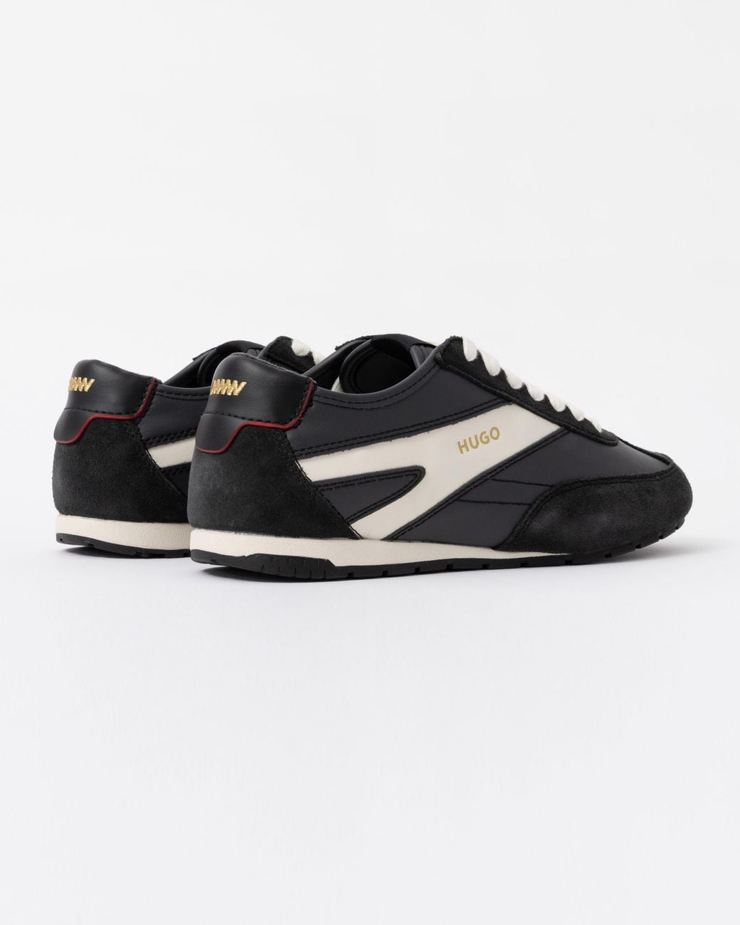 HUGO Black Lytton Suede-Panelled Trainers With A Retro Silhouette for men