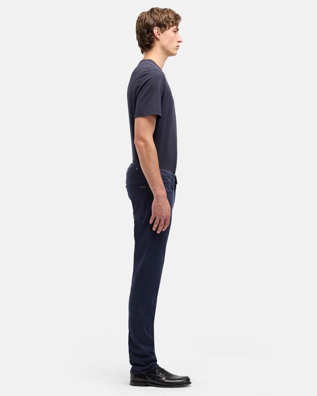 7 For All Mankind Blue Slimmy Slim Fit Luxe Performance Plus Stretch Sateen Jeans for men
