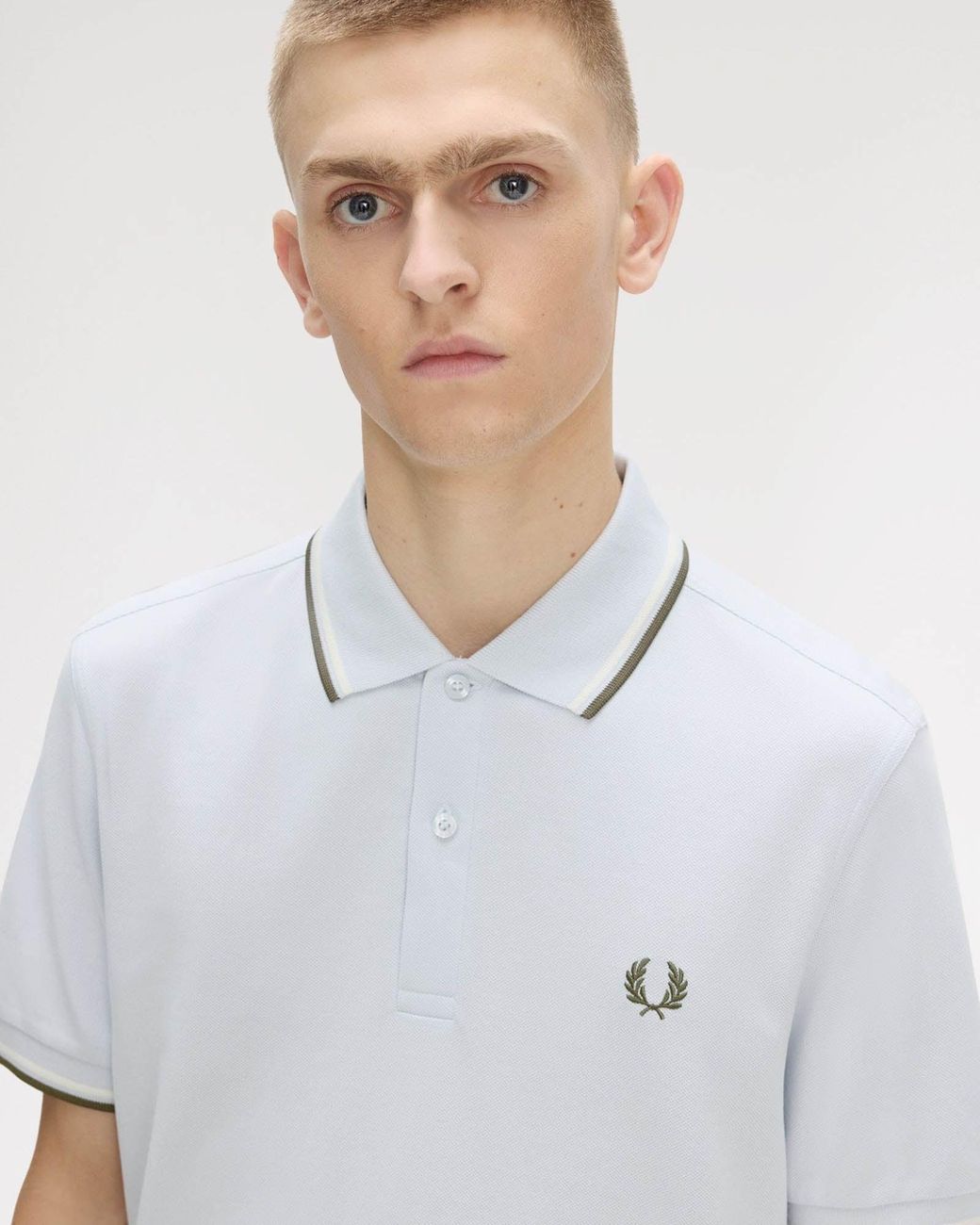 Fred Perry White Twin Tipped Signature Polo Shirt for men