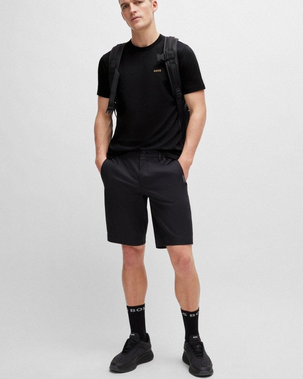 Boss Black Tee Stretch Cotton T-Shirt With Contrast Logo Nos for men