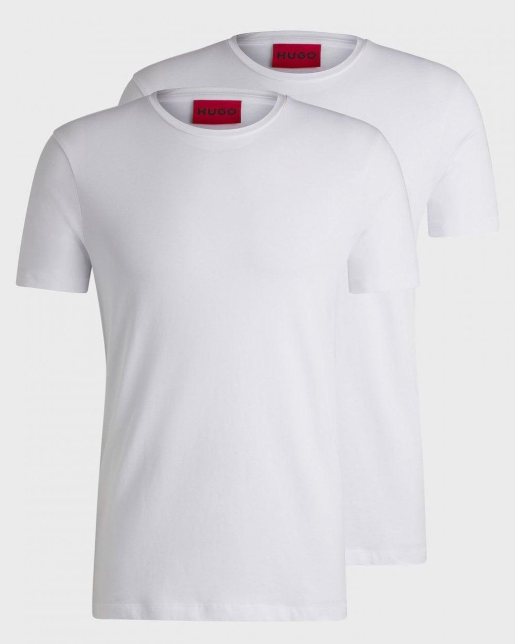 HUGO White Round Two-Pack Of Slim-Fit T-Shirts for men