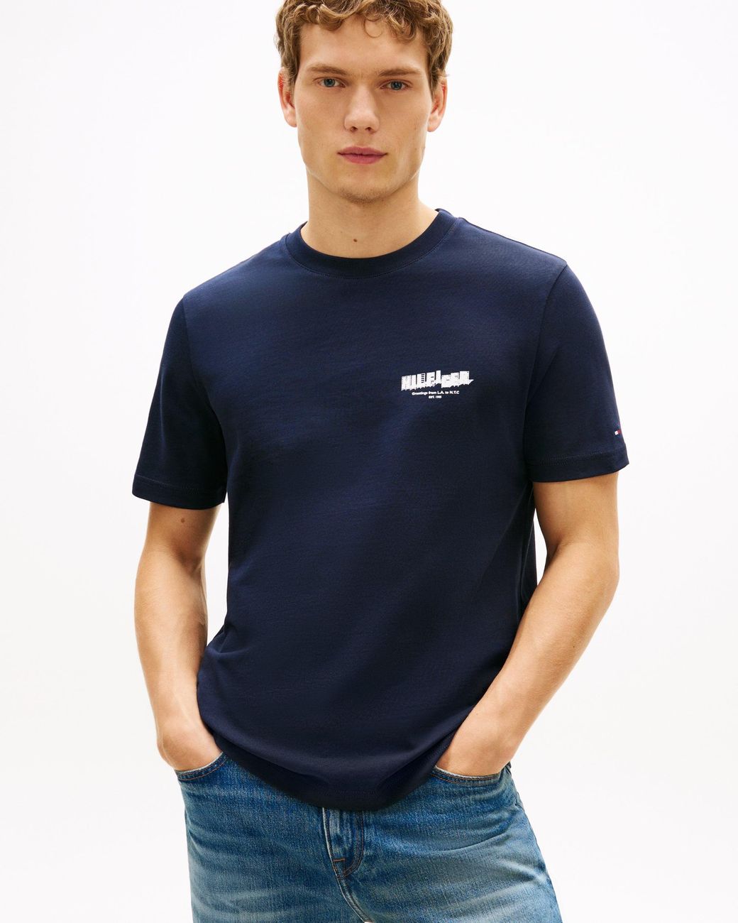 Tommy Hilfiger Blue Photo Print Hilfiger T-Shirt for men
