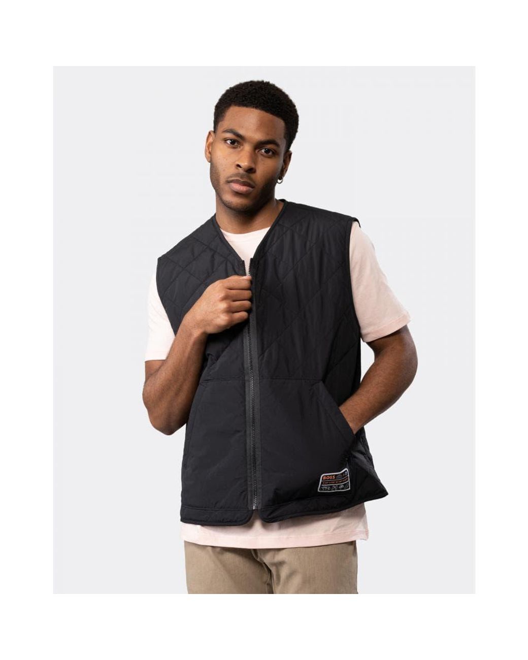 BOSS - BOSS x Khaby Multiple-pocket utility gilet with gradient monograms