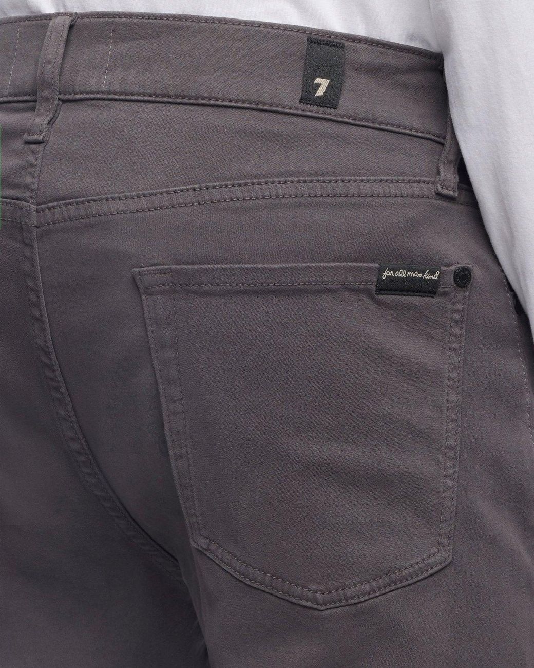 7 For All Mankind Gray Slimmy Slim Fit Stretch Sateen Jeans for men